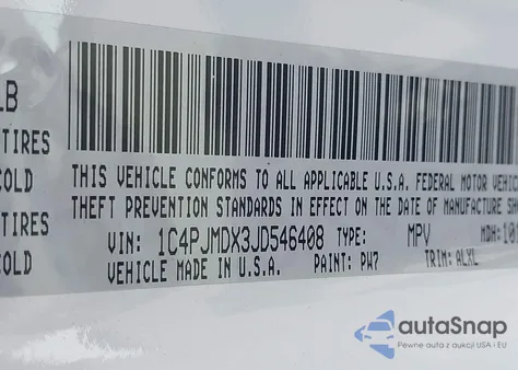 2018 Jeep Cherokee Limited 4X4 z USA, uszkodzony, nr VIN 1C4PJMDX3JD546408